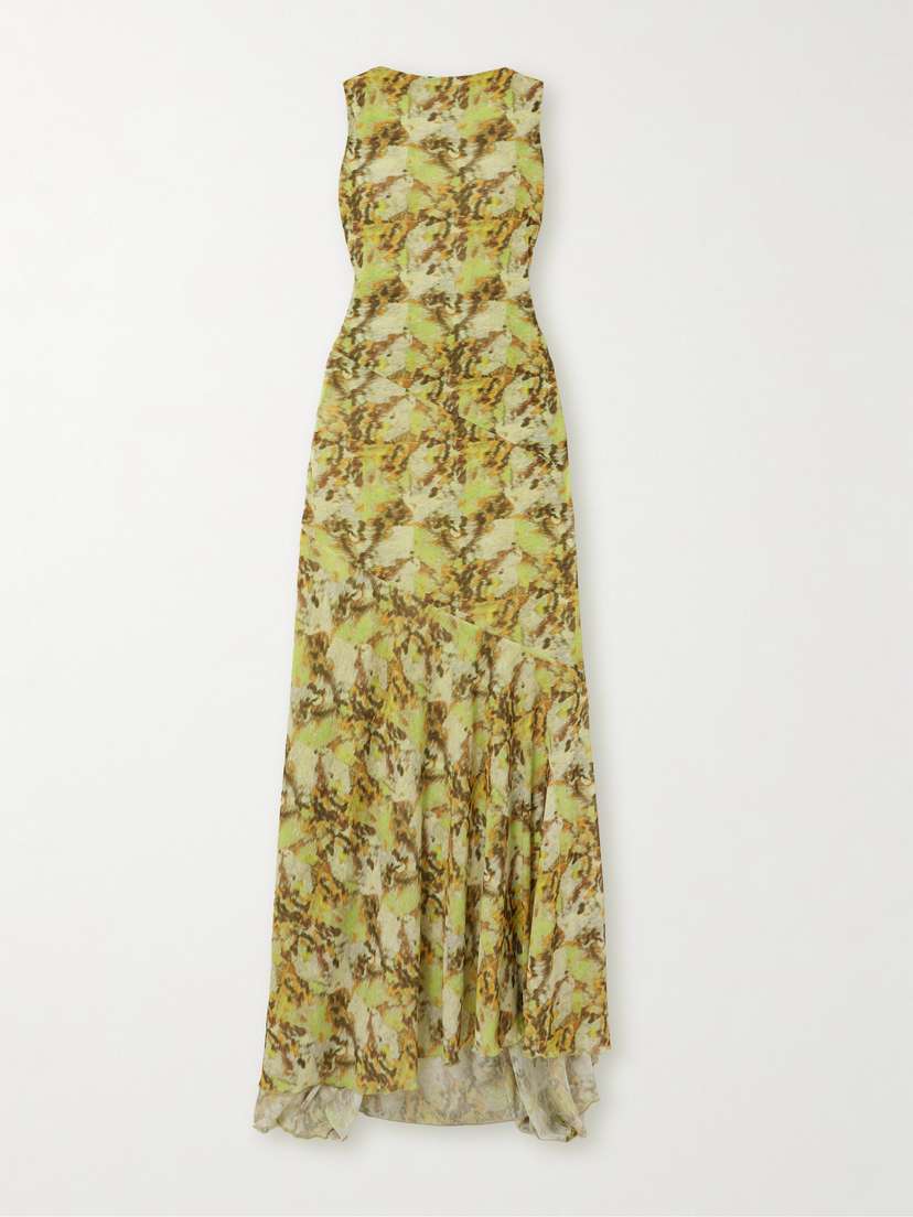 SIEDRÉS Open-back Printed Recycled Crepe Maxi Dress
