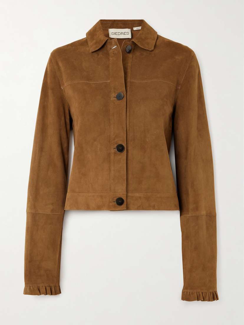 SIEDRÉS Aril Ruffled Suede Jacket