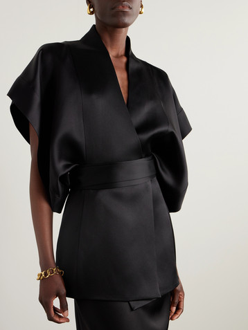Loro Piana Martha silk-satin wrap blouse