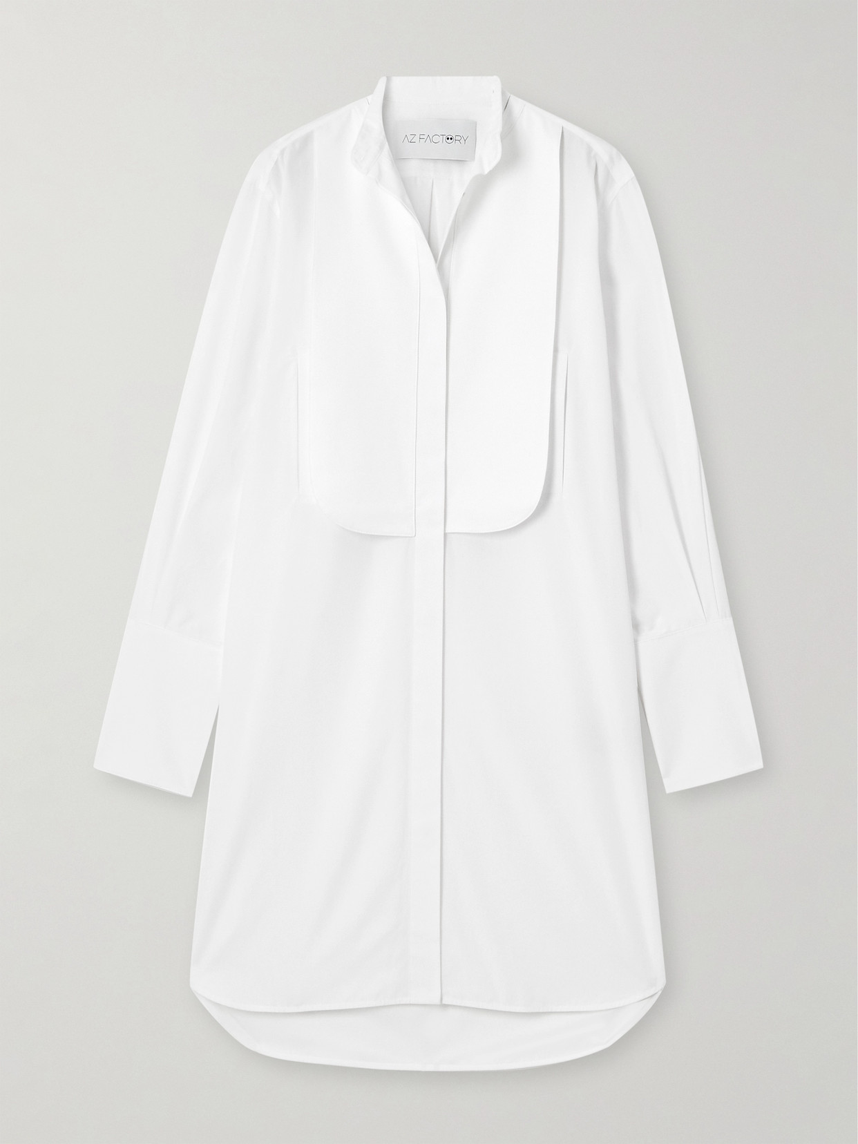 Az Factory Gardenia Cotton Shirtdress In White