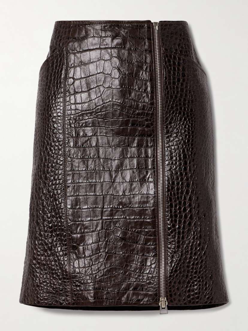 Tom Ford Croc-effect Leather Skirt
