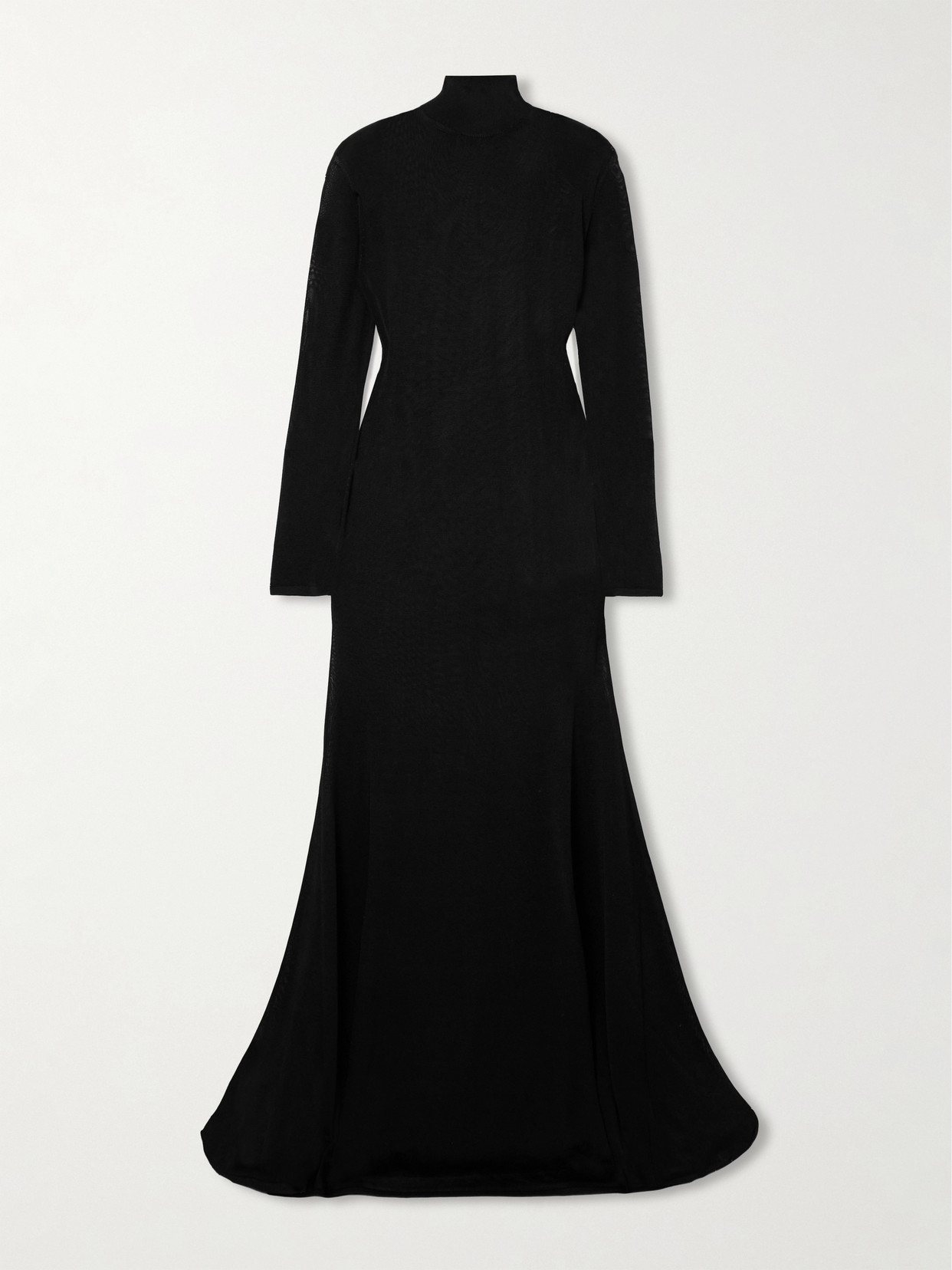 Tom Ford Knitted Turtleneck Maxi Dress In Black