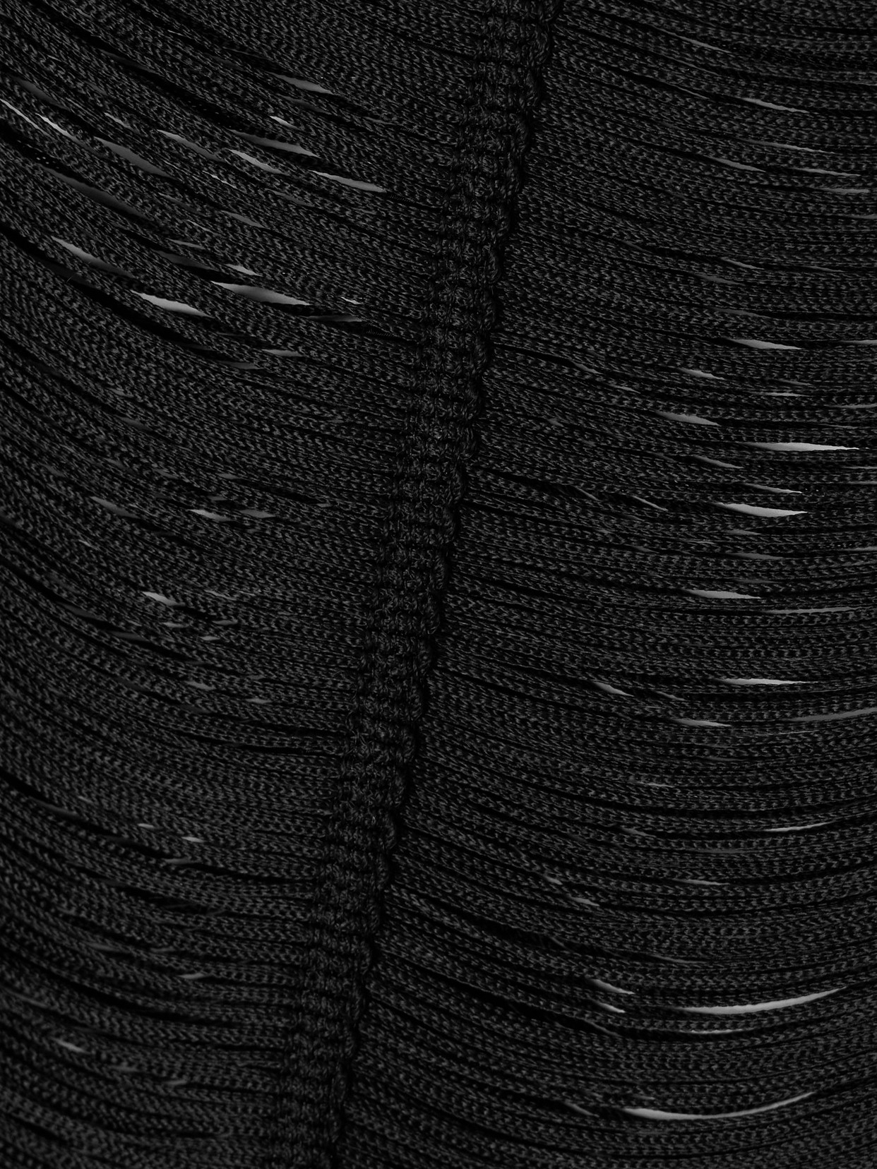 Tom Ford Fringed Open-knit Top In Black