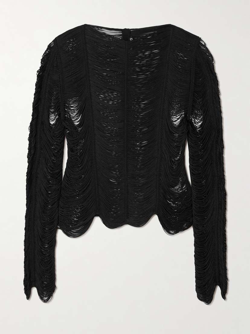 Tom Ford Fringed Open-knit Top