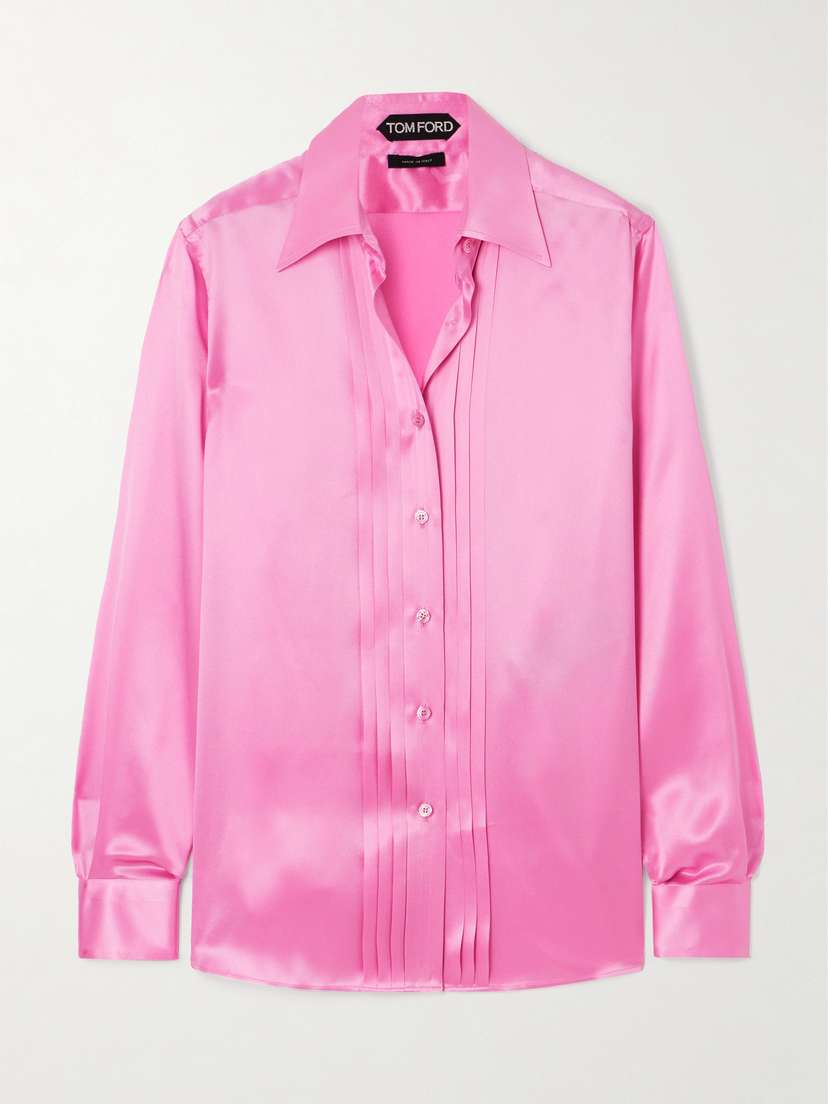 Tom Ford Pintucked Silk-satin Shirt