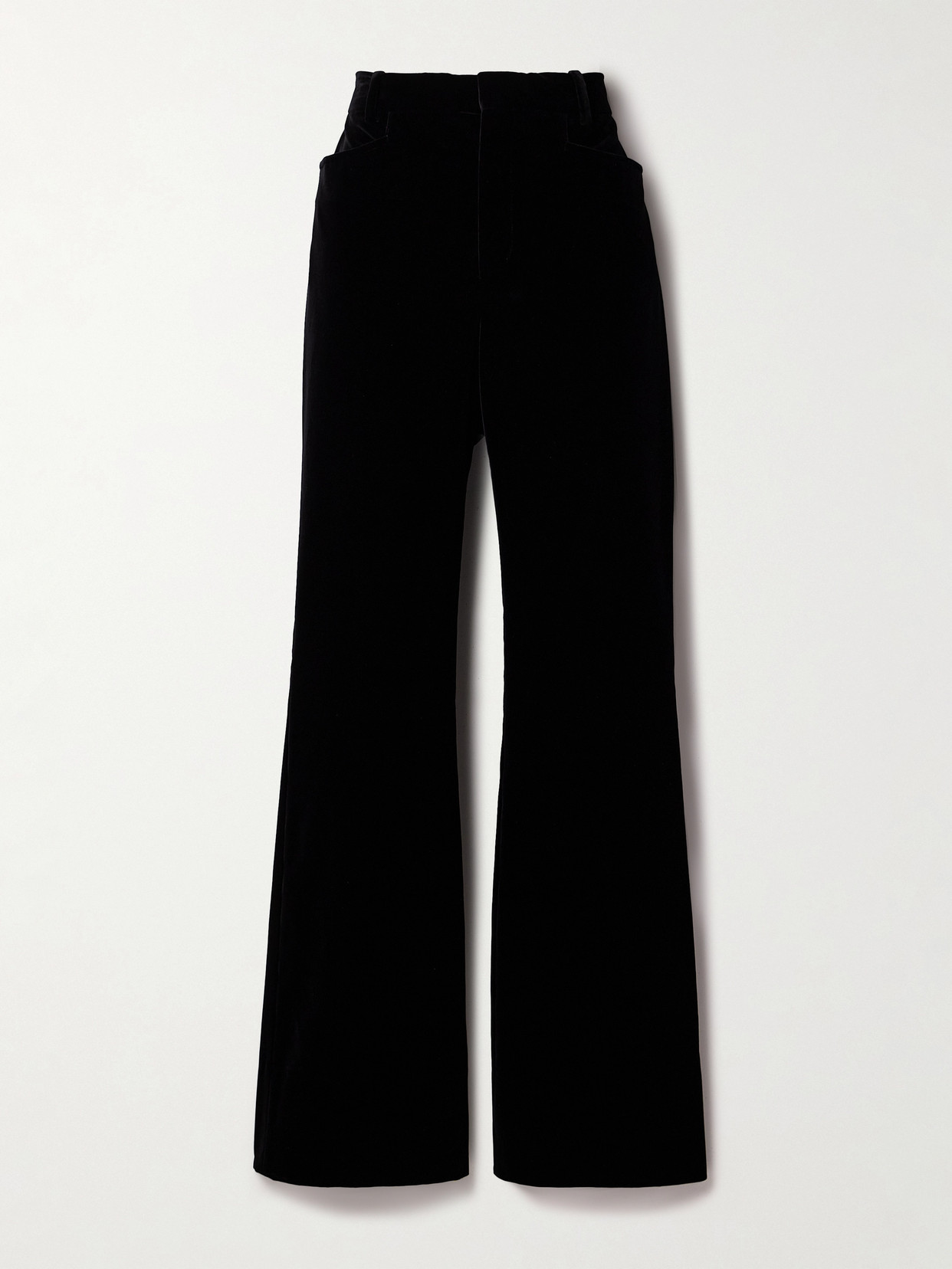 Tom Ford Cotton-velvet Flared Trousers In Black