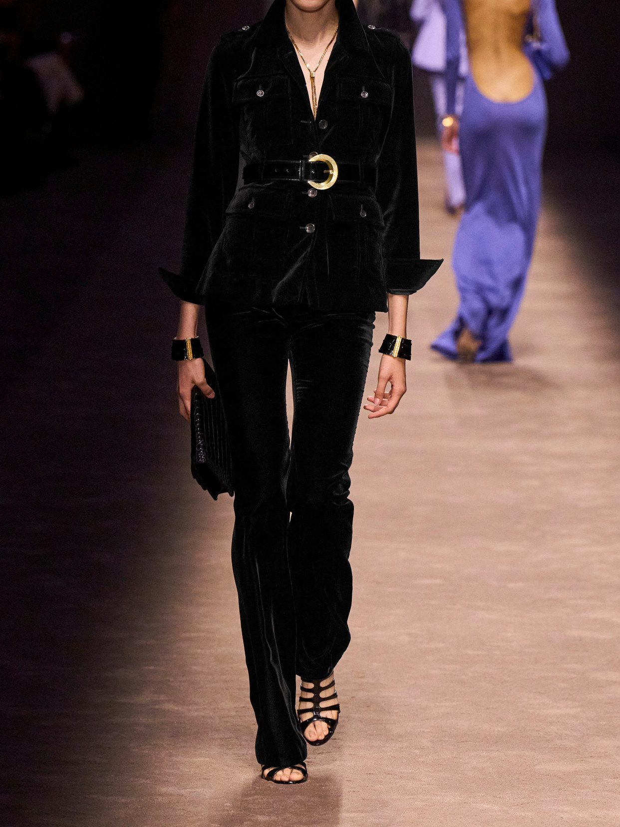 Tom Ford Cotton-velvet Flared Pants In Black
