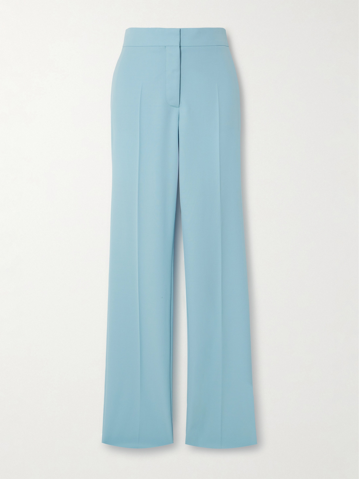 Stella Mccartney + Net Sustain Pleated Wool-twill Straight-leg Trousers In Blue