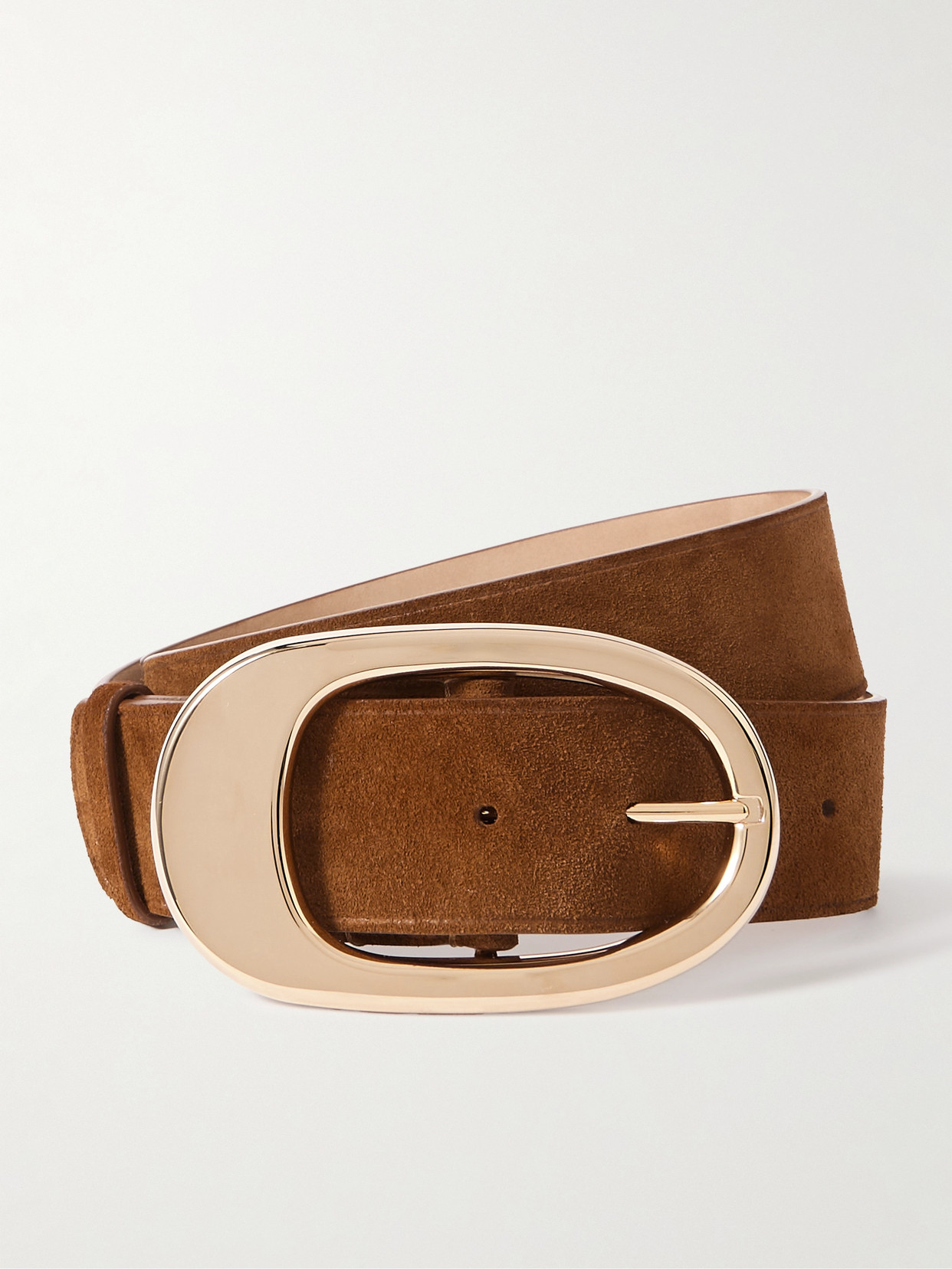 Gabriela Hearst Lozewce Suede Waist Belt In Brown