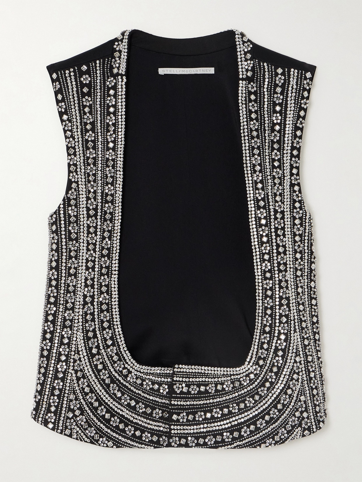 Stella McCartney - Crystal-embellished Wool-twill Vest - Black