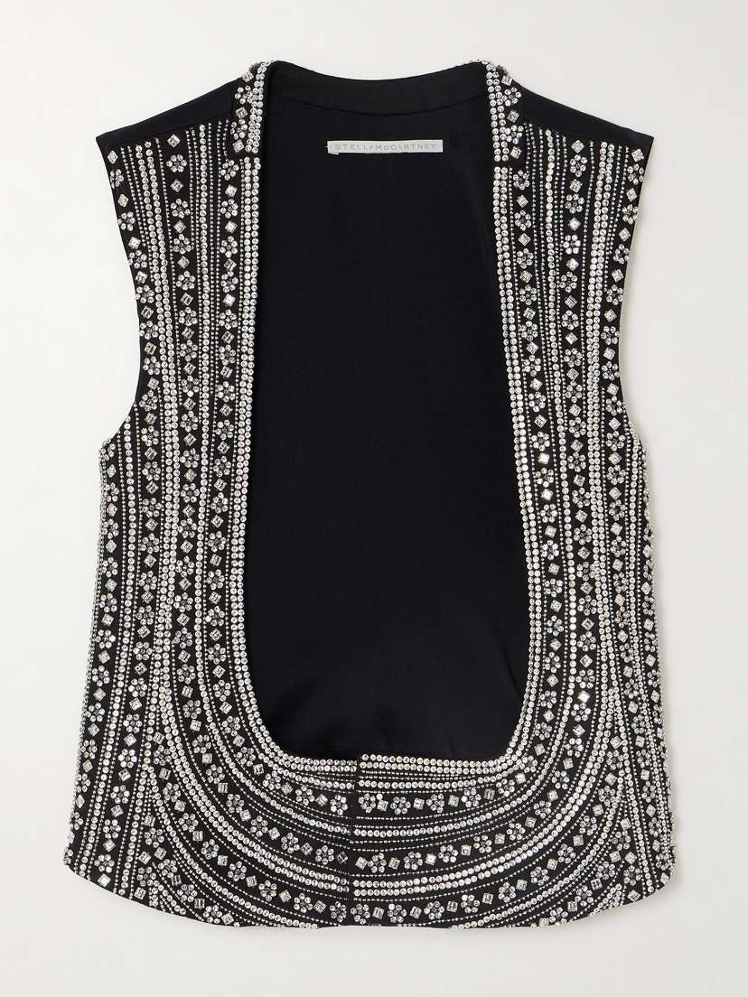 Stella McCartney Crystal-embellished Wool-twill Vest