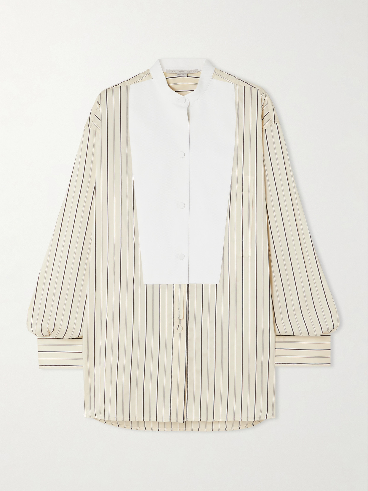 Stella Mccartney Plastron Silk-blend Shirt In Neutral