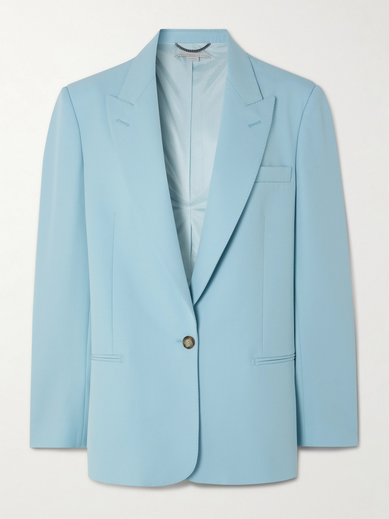 Stella Mccartney + Net Sustain Oversized Wool-gabardine Blazer In Blue