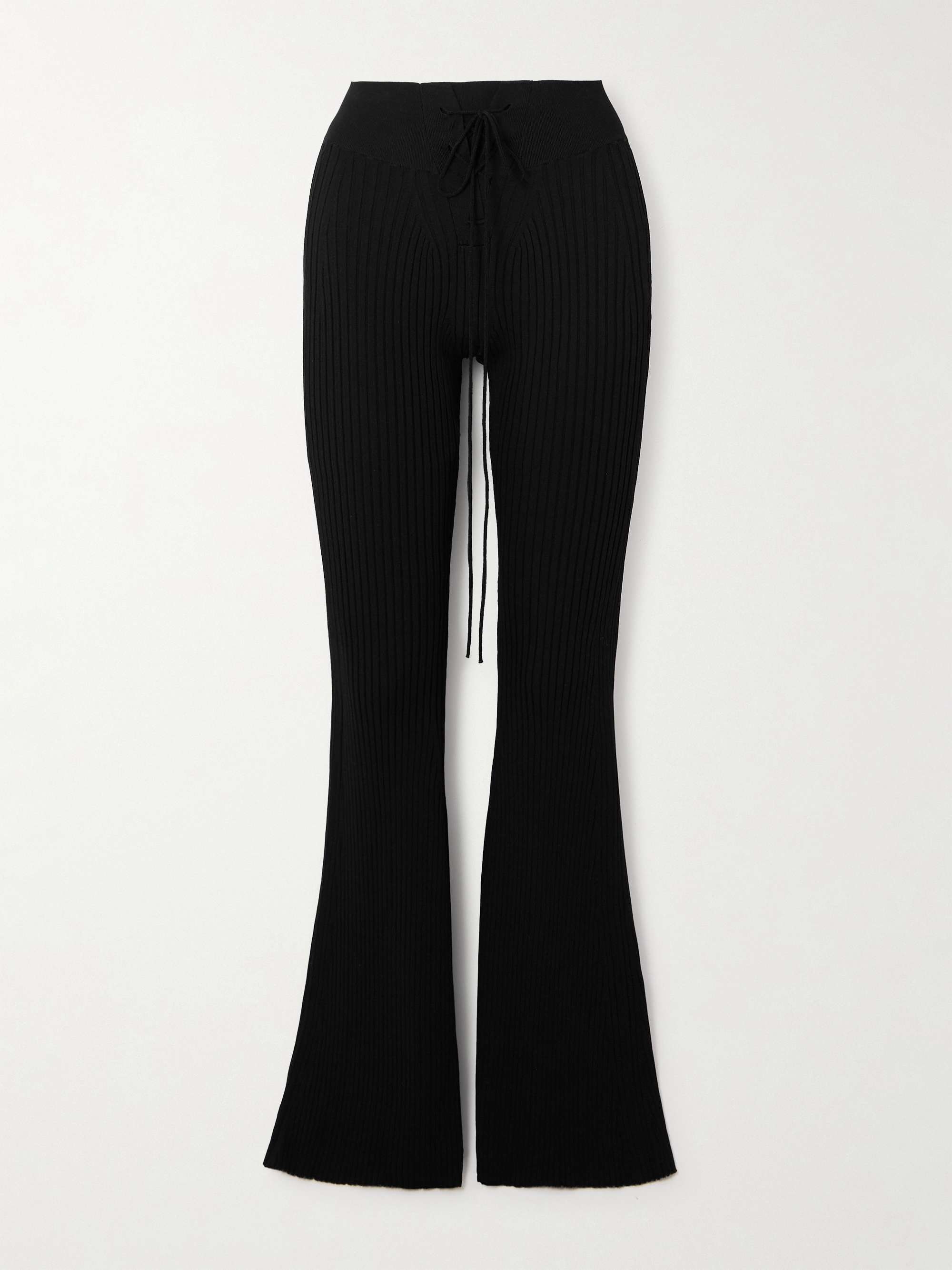 STELLA MCCARTNEY + NET SUSTAIN ribbed-knit flared pants