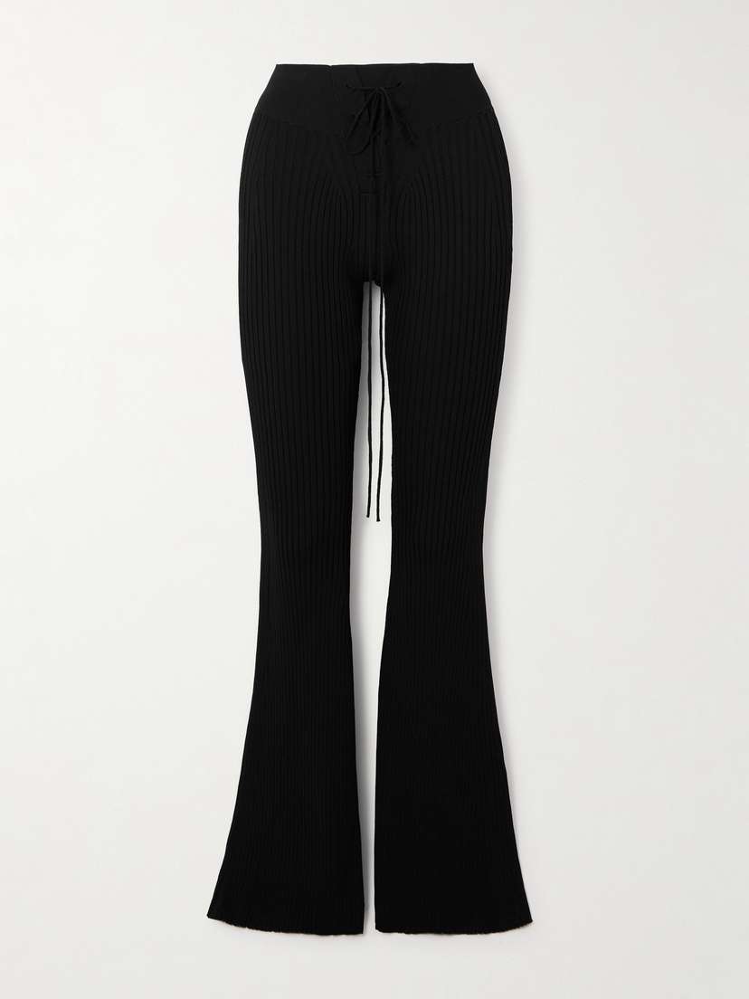 Stella McCartney + Net Sustain Ribbed-knit Flared Pants