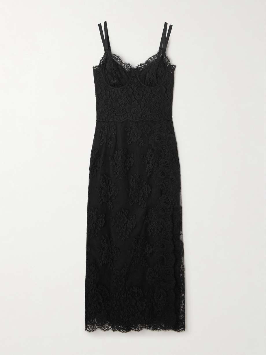 chantilly lace midi dress