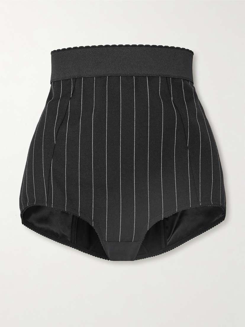 Dolce & Gabbana Pinstriped Wool-blend Twill Shorts