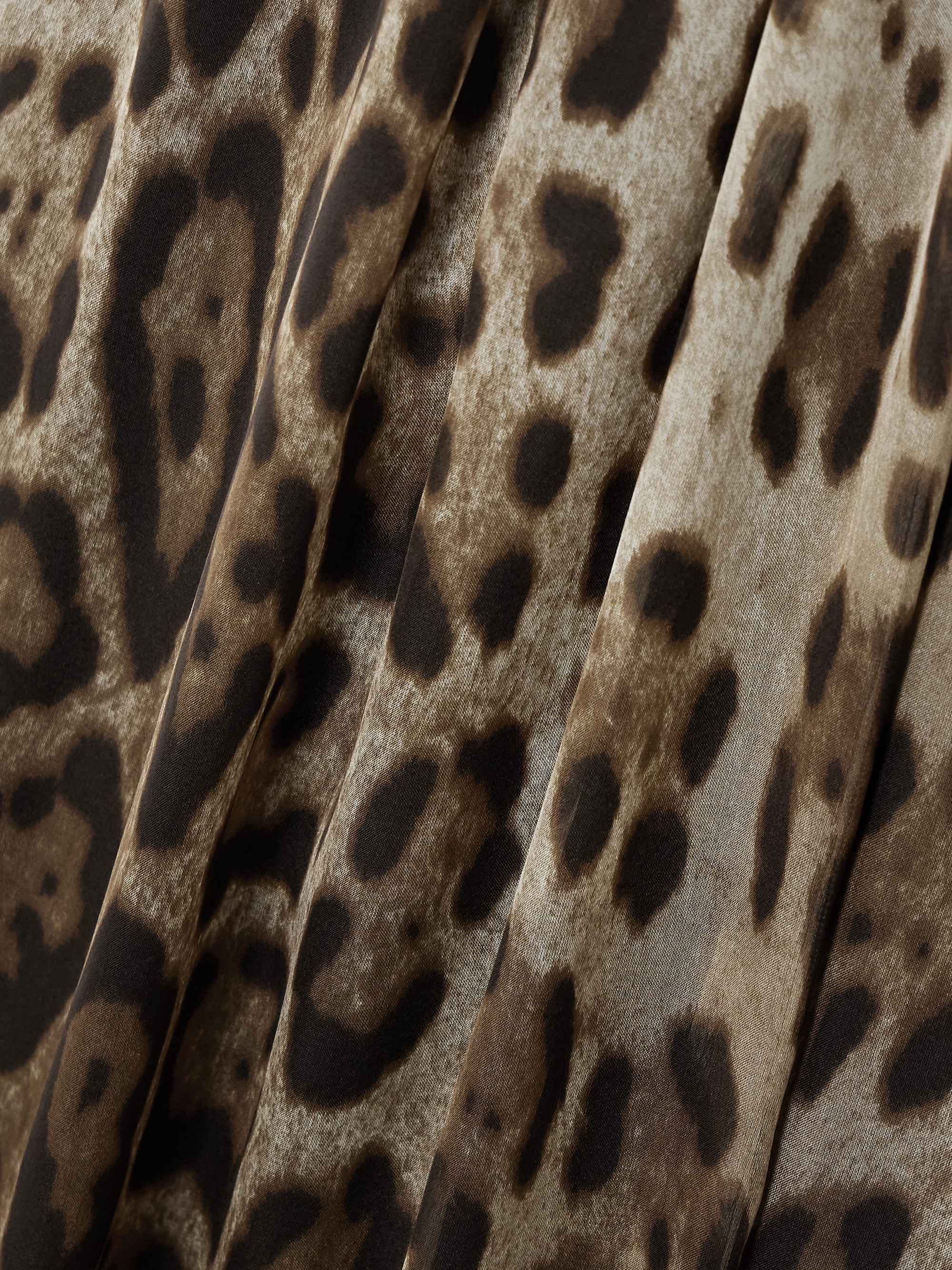 Dolce&Gabbana Scarf-detailed smocked leopard-print silk-chiffon gown thumbnail