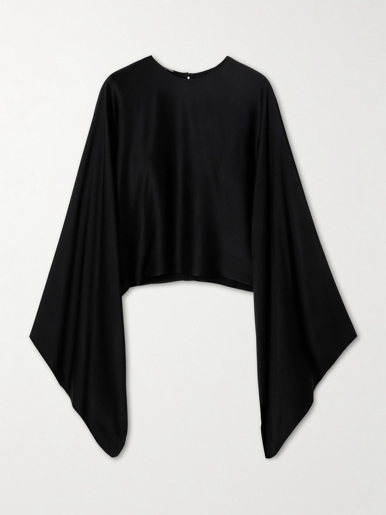 Stella Mccartney Asymmetric Satin Blouse In Black