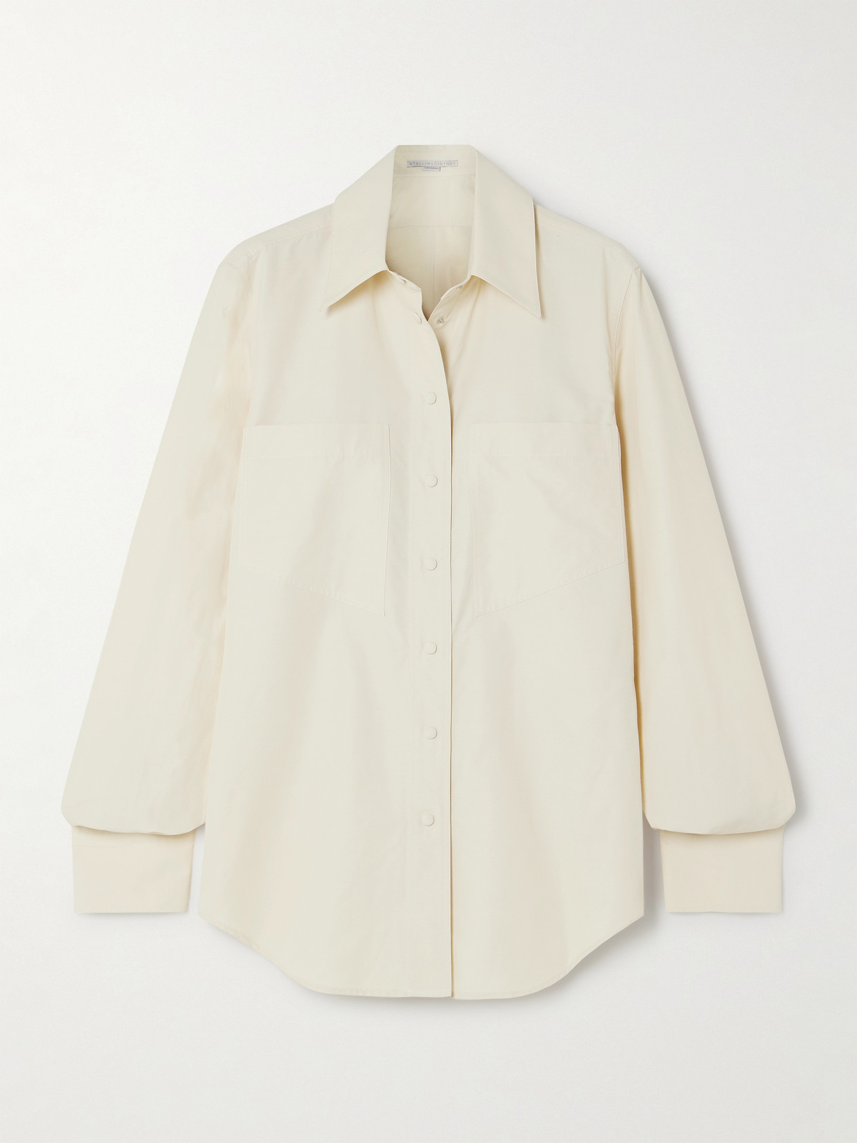 Stella Mccartney + Net Sustain Organic Cotton-blend Poplin Shirt In Cream