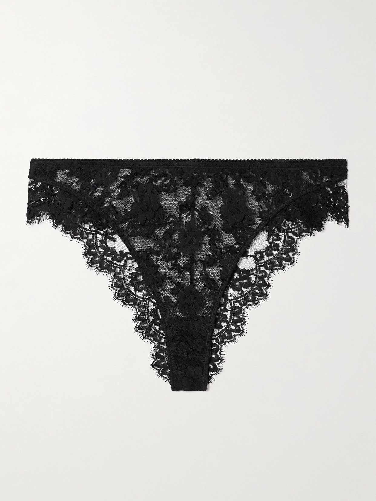 Dolce & Gabbana Scalloped Lace Briefs In Black