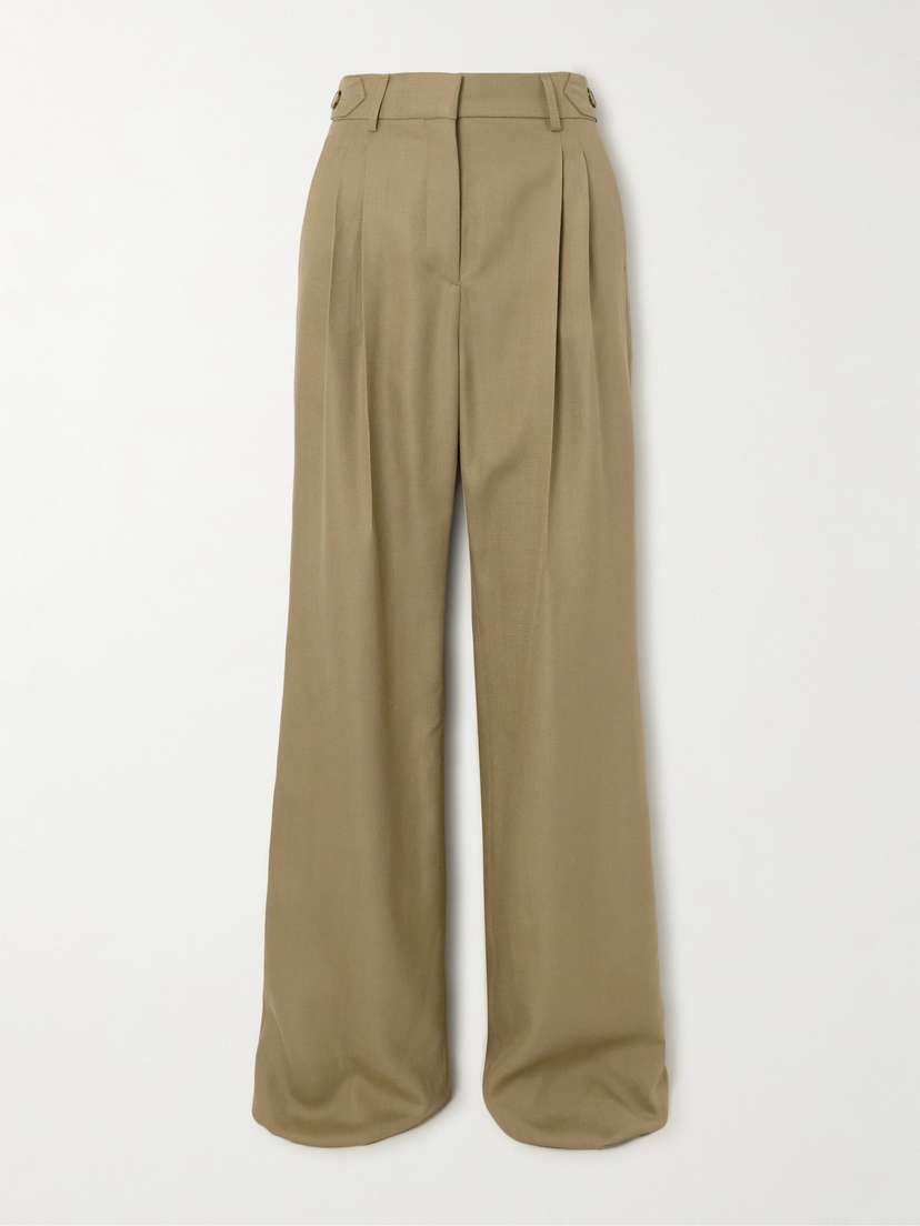 Stella McCartney + Net Sustain Pleated Woven Straight-leg Pants