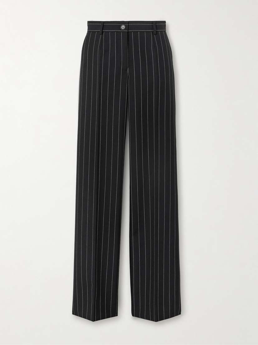 Dolce & Gabbana Pinstriped Wool Wide-leg Pants