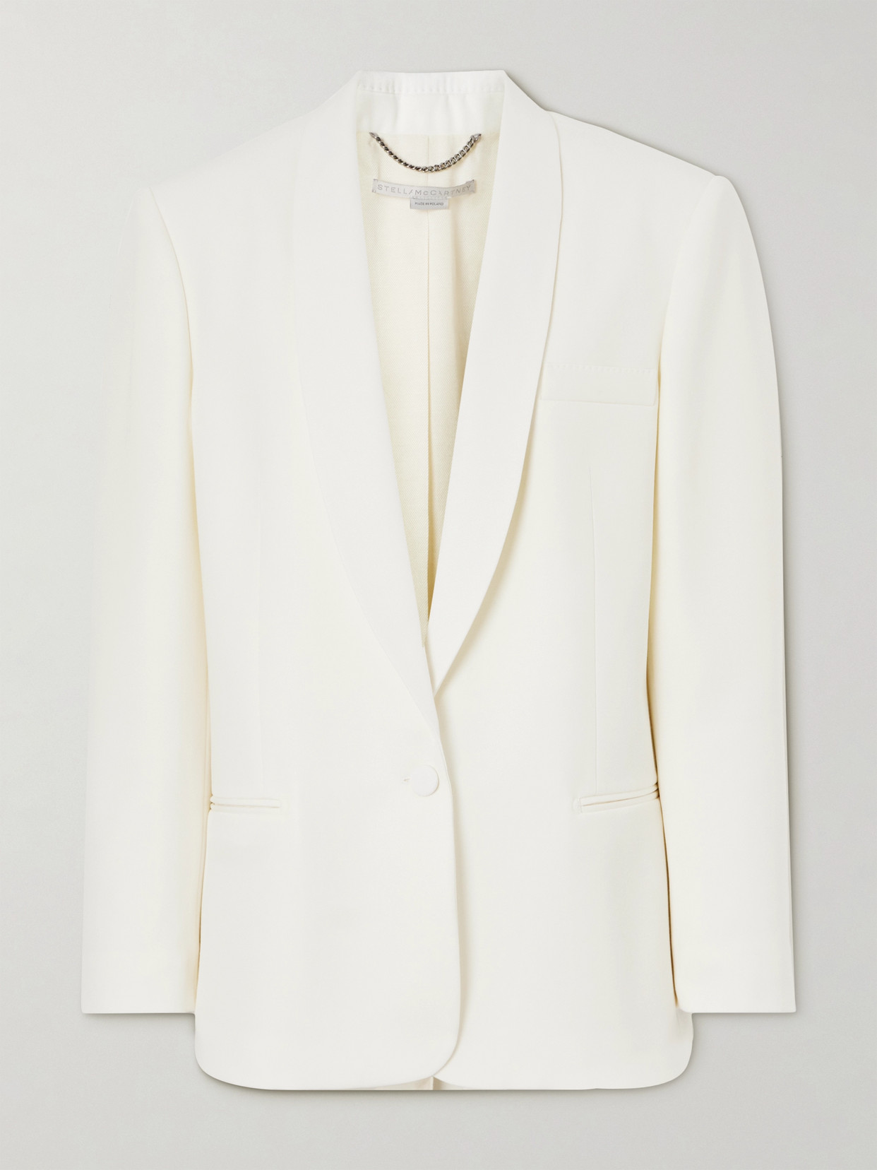 Stella Mccartney + Net Sustain Oversized Wool-twill Blazer In White