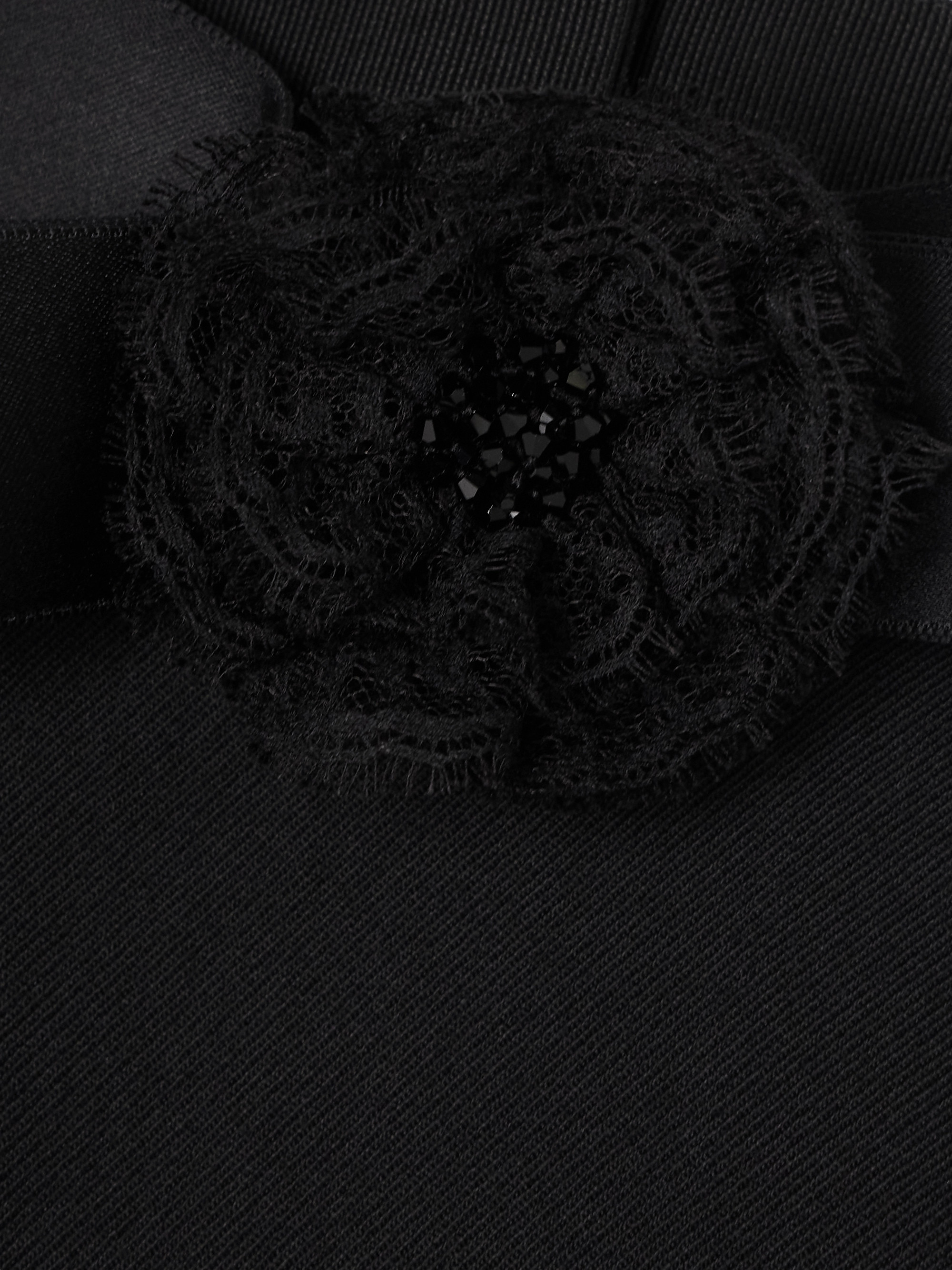 Dolce&Gabbana Appliquéd wool-crepe halterneck mini dress