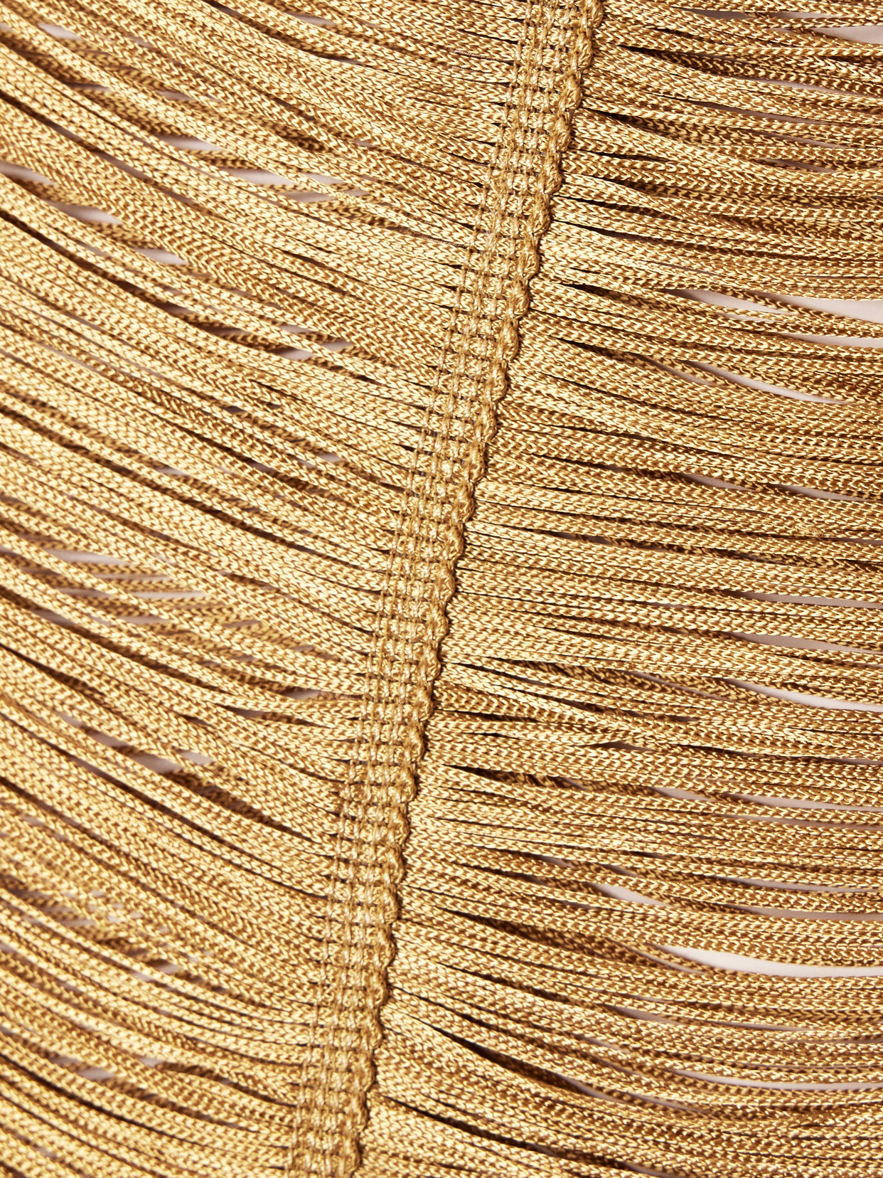 Tom Ford Fringed Open-knit Top In Gold