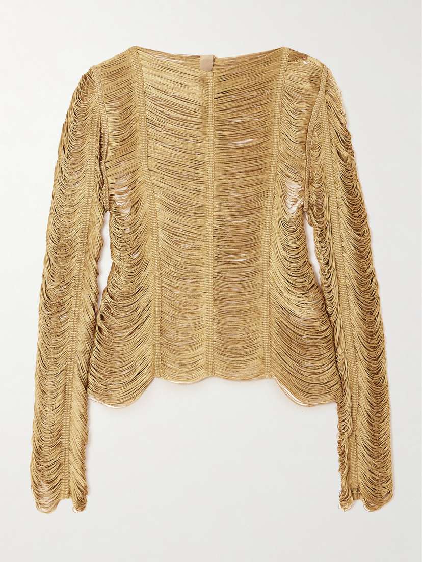 Tom Ford Fringed Open-knit Top