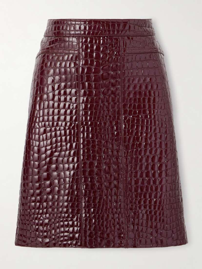 Tom Ford Croc-effect Patent-leather Skirt