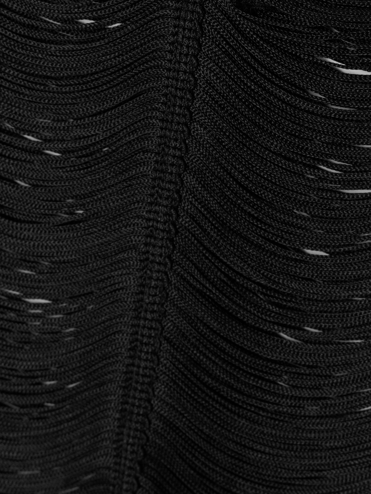 Tom Ford Fringed Open-knit Midi Skirt In Black