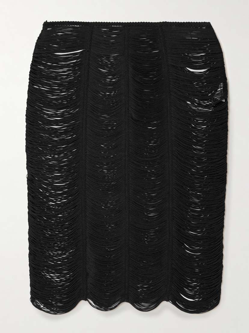 Tom Ford Fringed Open-knit Midi Skirt