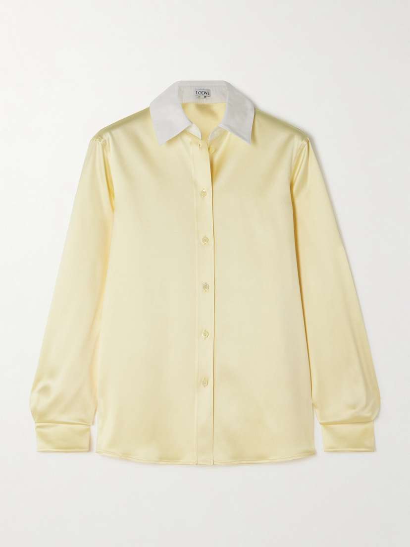 Loewe Cotton Poplin-trimmed Silk-blend Satin Shirt