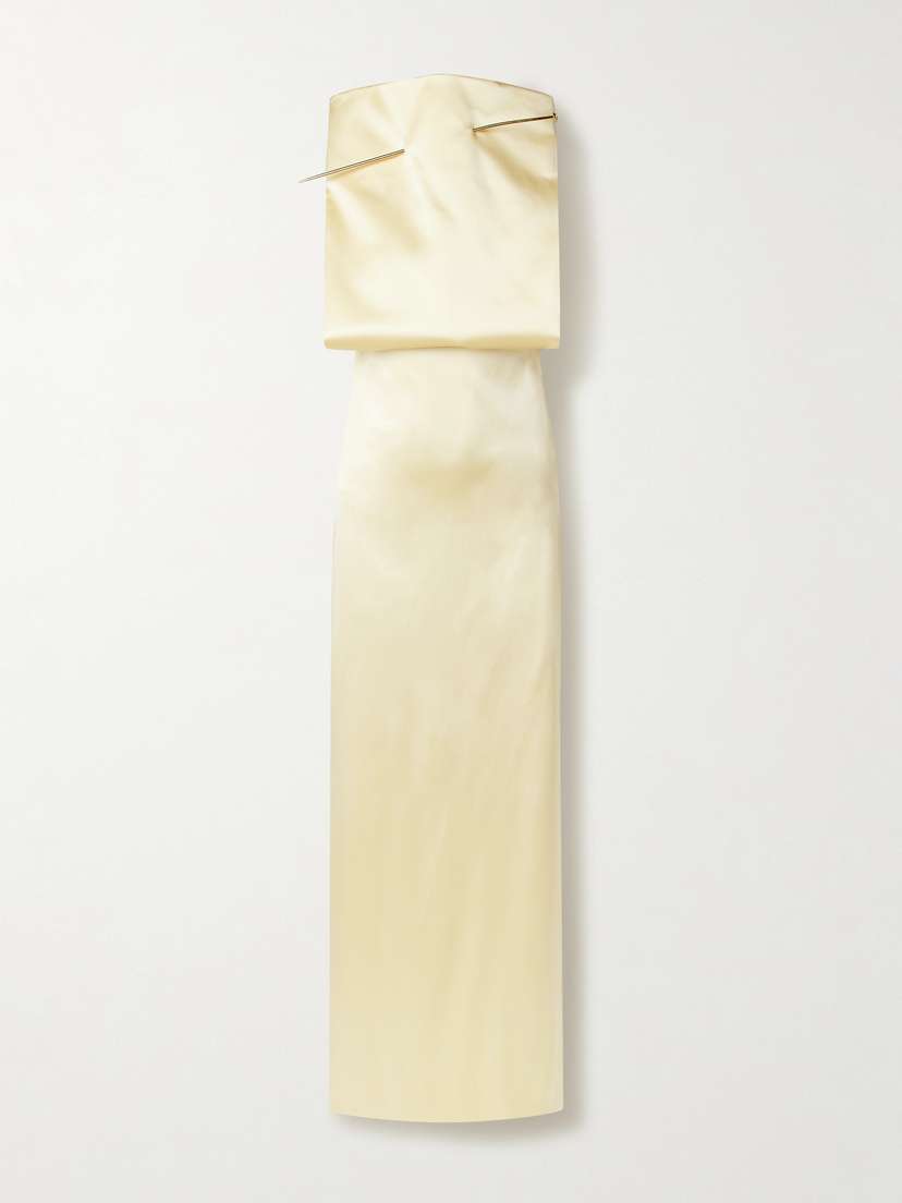 Loewe Open-back Embellished Silk-blend Satin Midi Dress