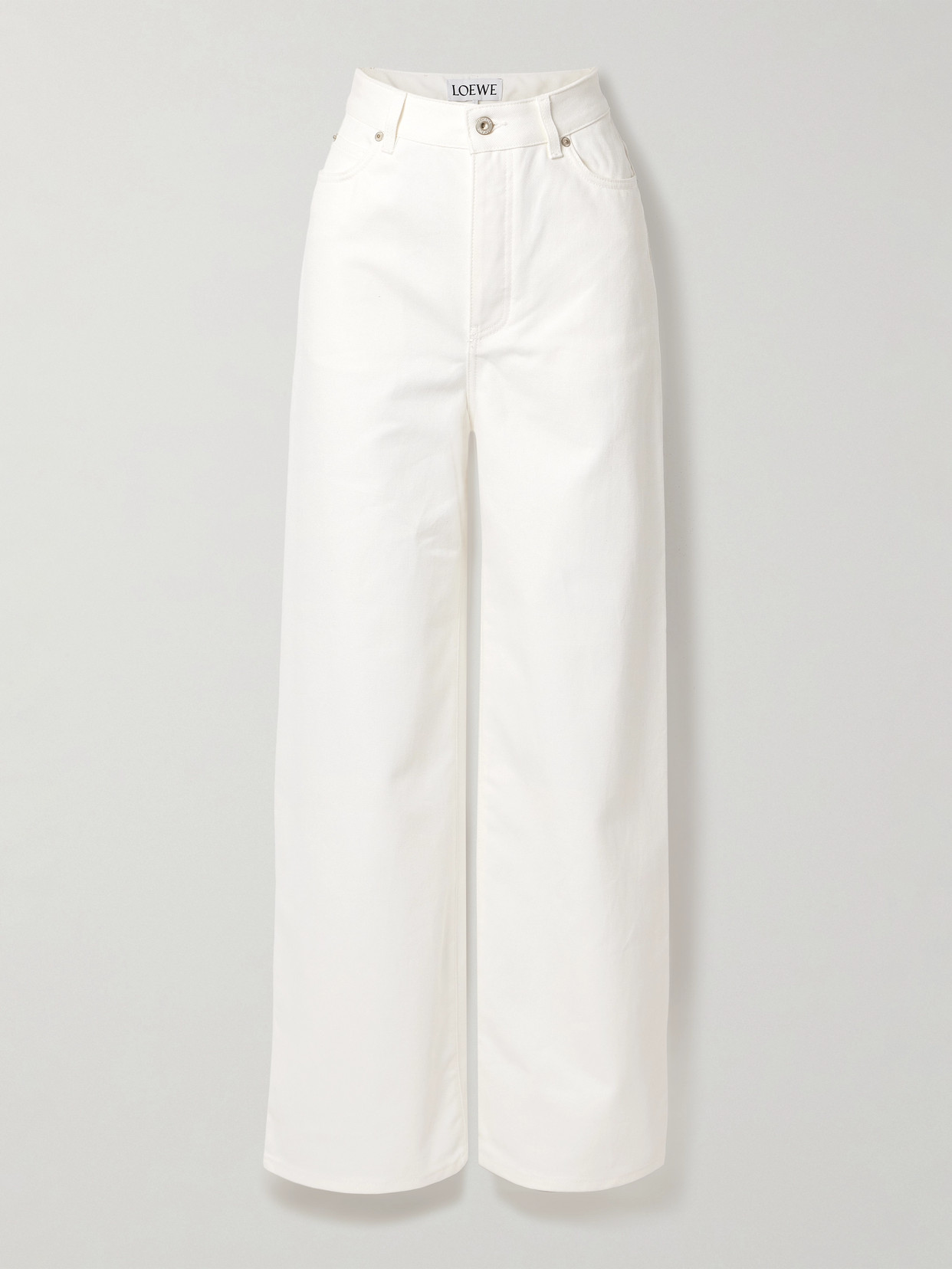 Shop Loewe High-rise Wide-leg Jeans In White