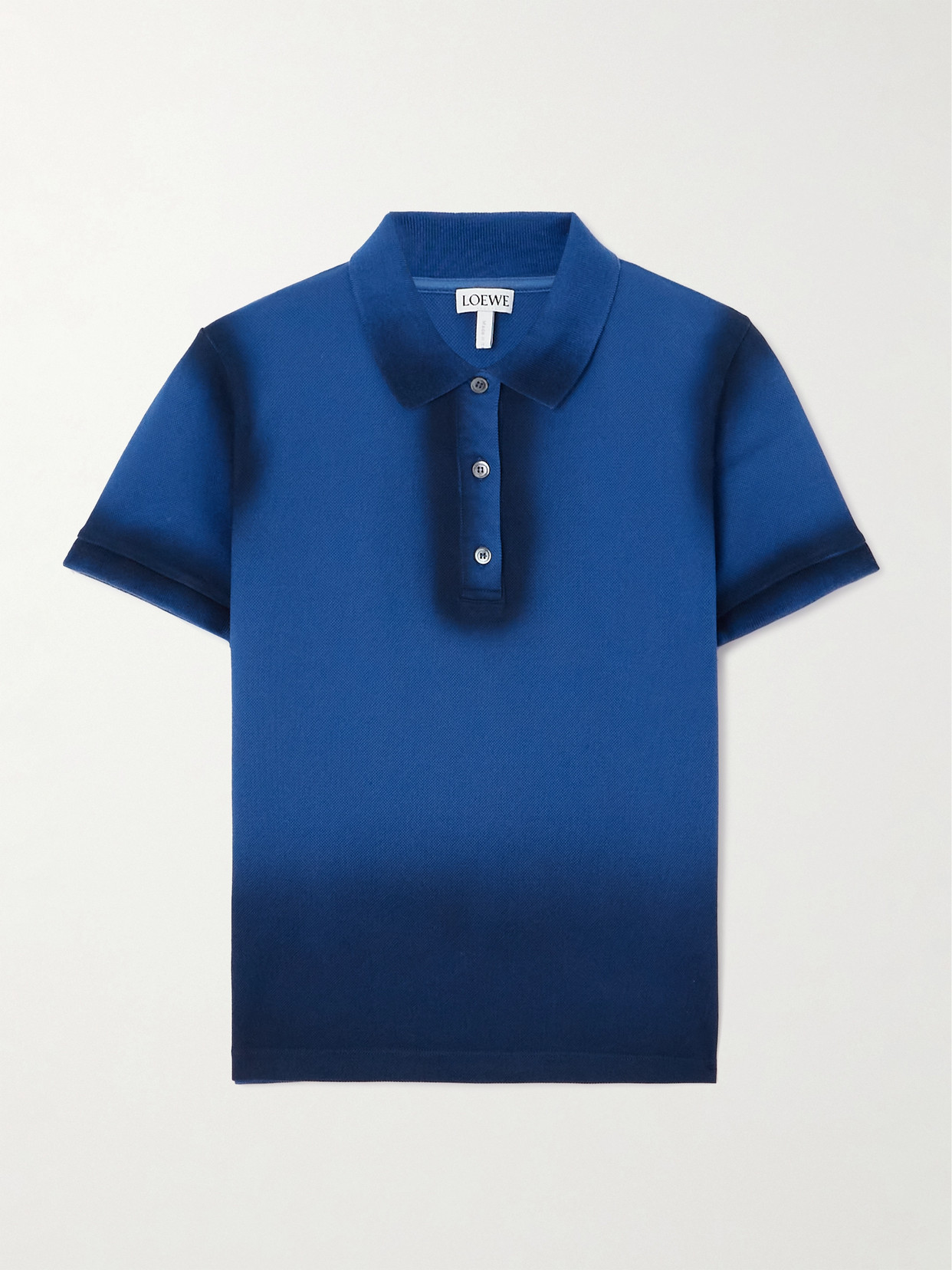 Loewe - Dégradé Cotton-blend Piqué Polo Shirt - Blue