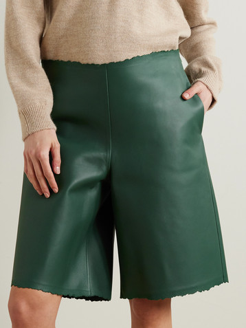 Loewe Distressed leather shorts