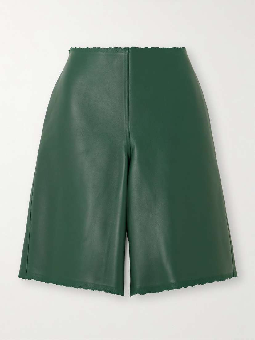 Loewe Distressed Leather Shorts