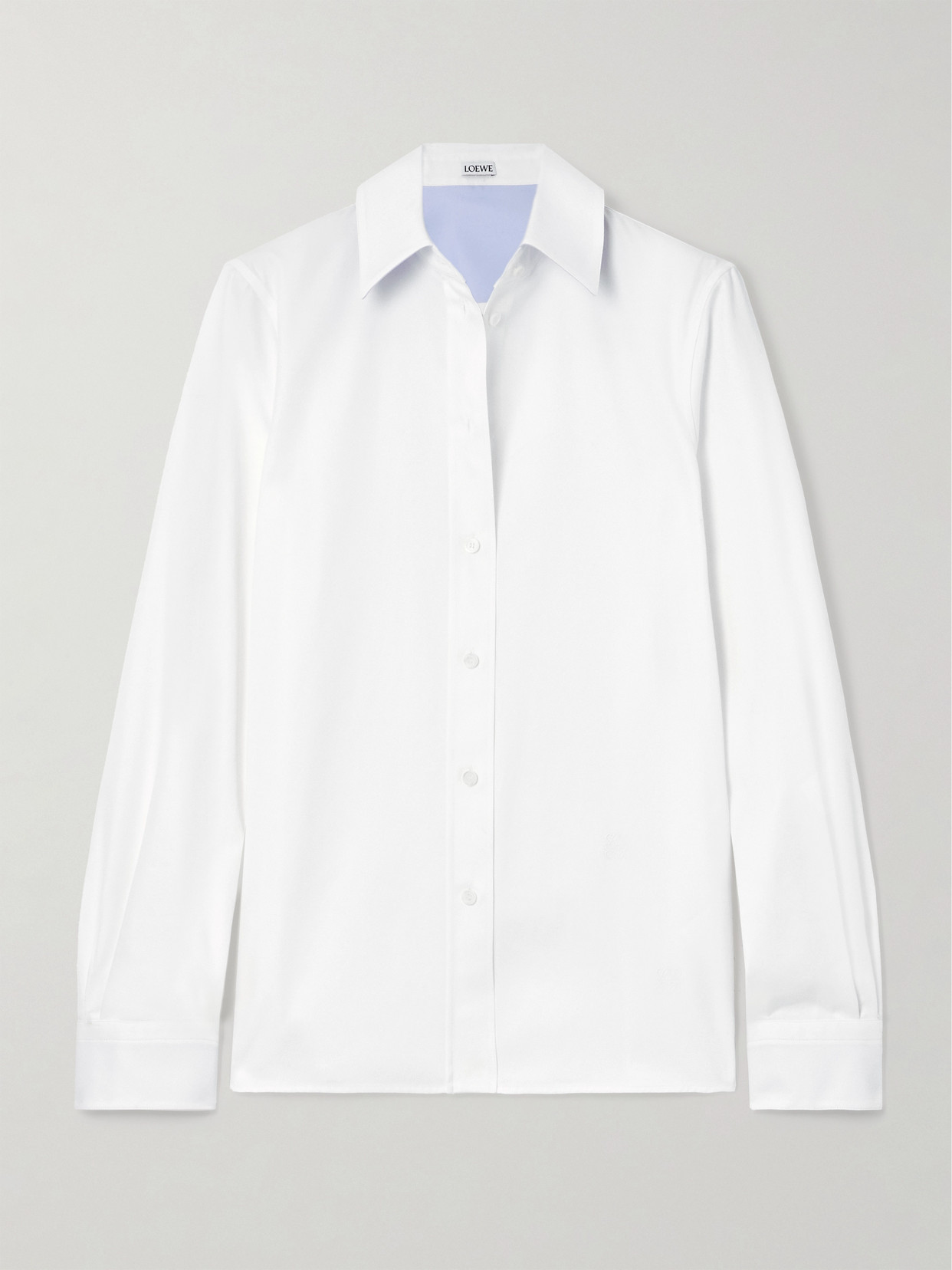 Loewe Embroidered Cotton-twill Shirt In White