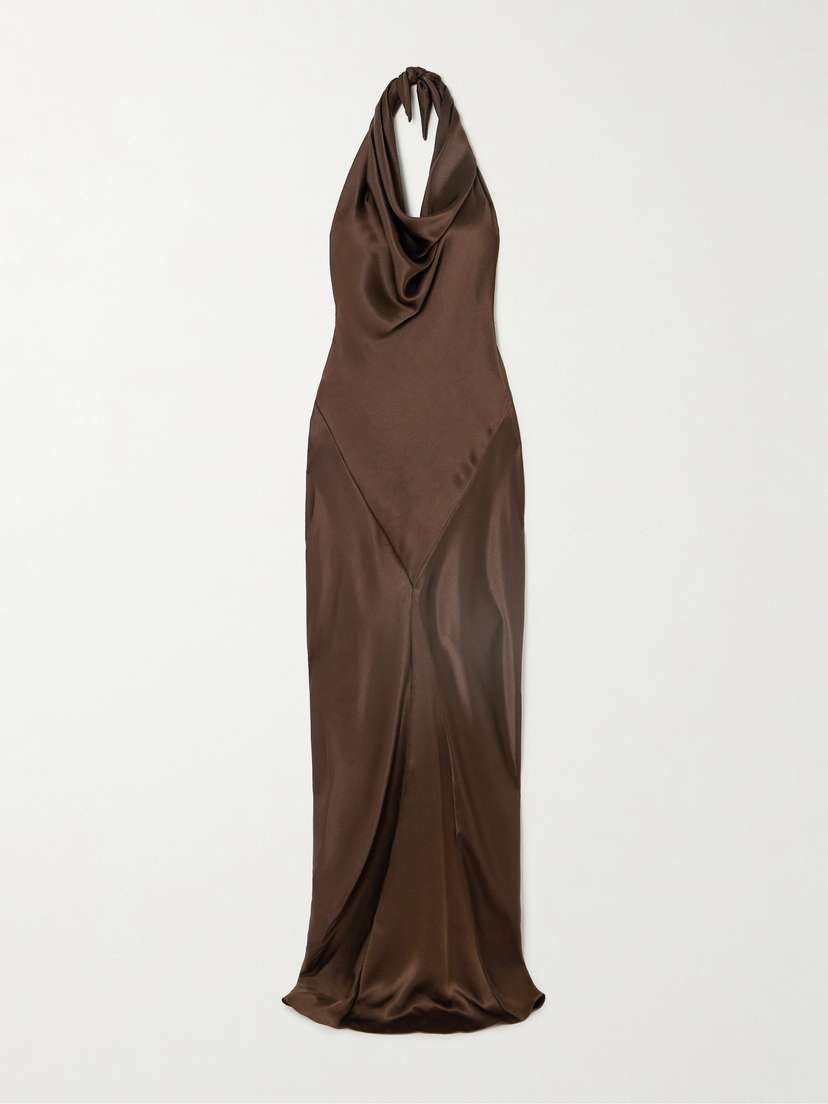 Loewe Draped Silk-satin Halterneck Gown