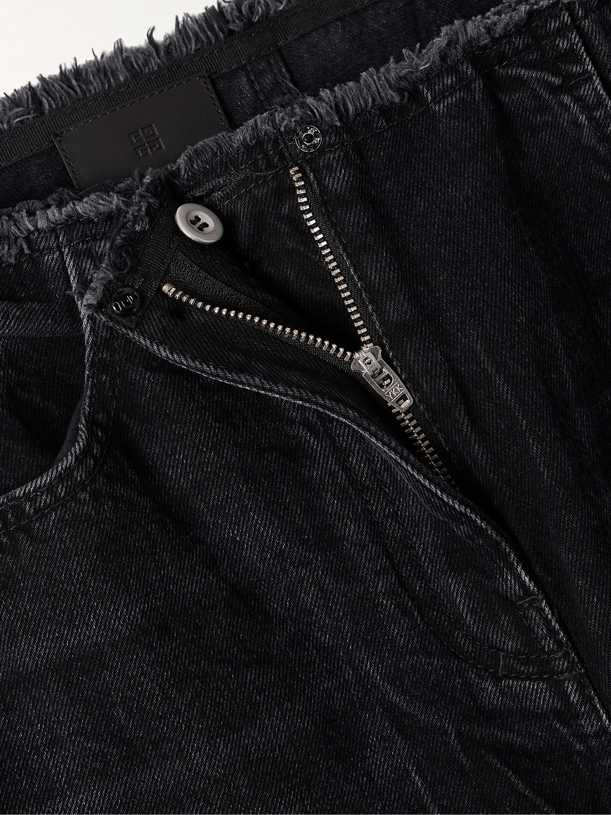 GIVENCHY Distressed low-rise wide-leg jeans | NET-A-PORTER