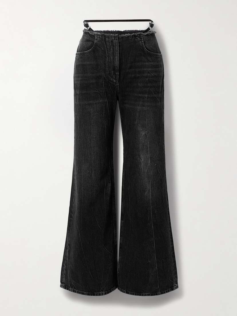 Givenchy Distressed Low-rise Wide-leg Jeans