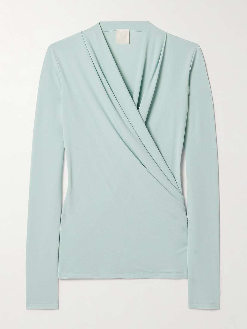 Givenchy Draped Wrap-effect Stretch-crepe Top