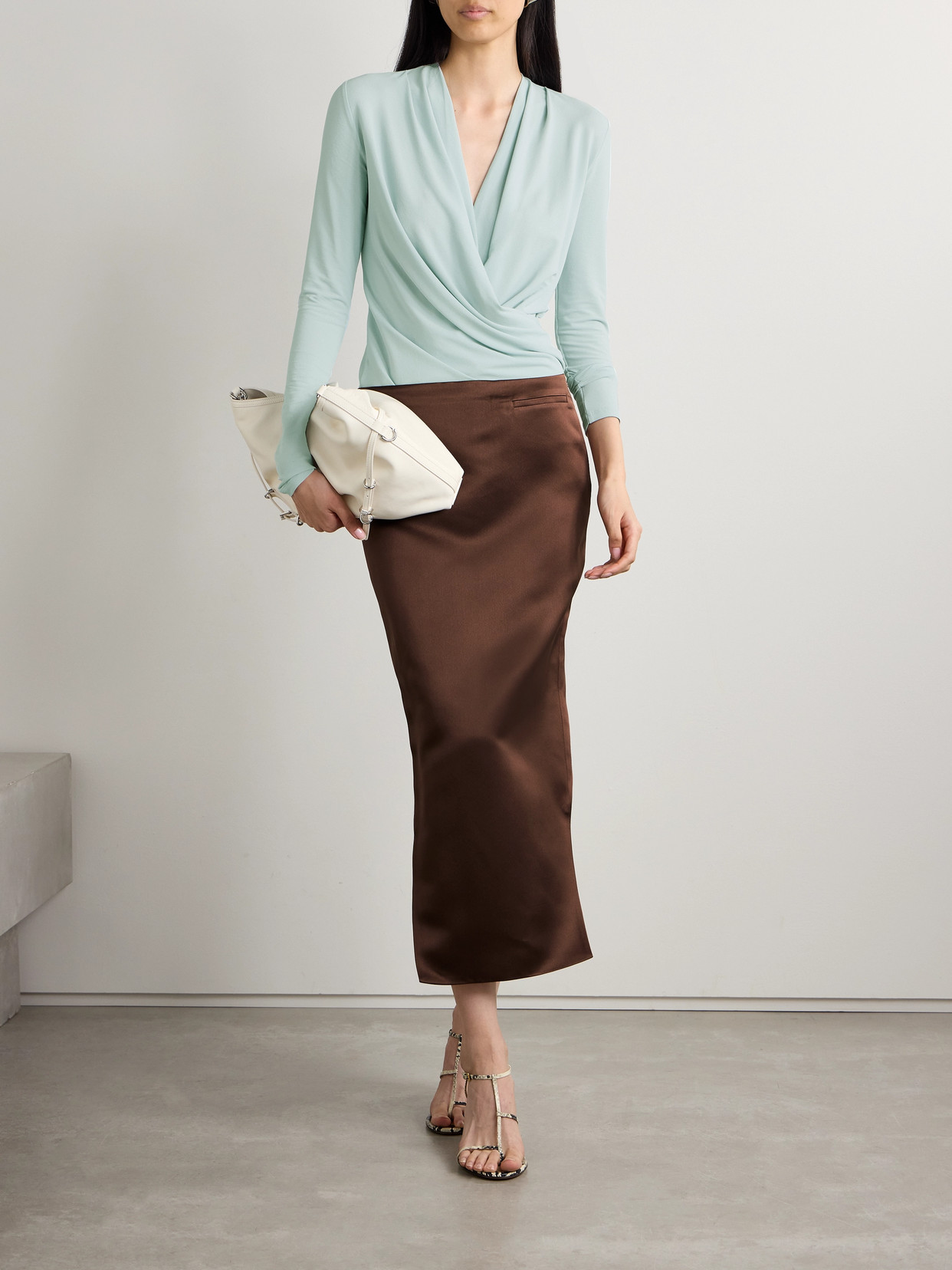 Givenchy Draped Blouse In Crepe Jersey In Blue