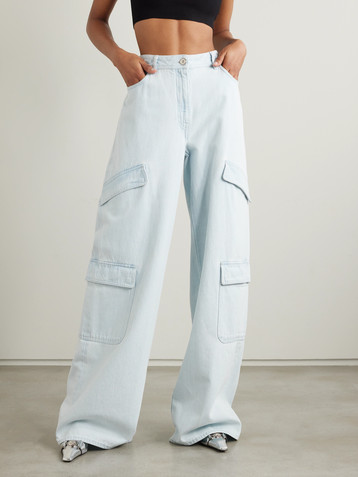 Versace High-rise wide-leg cargo jeans