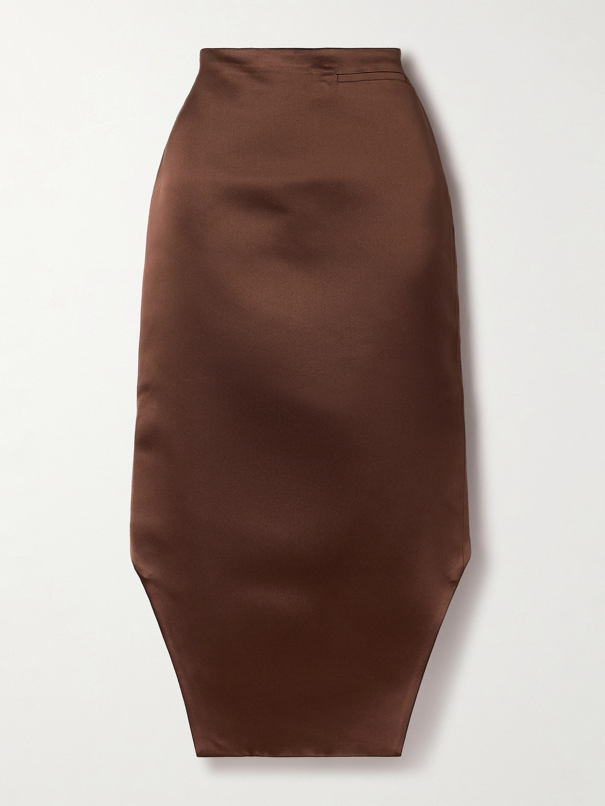 Givenchy Duchesse Silk-satin Midi Skirt In Brown
