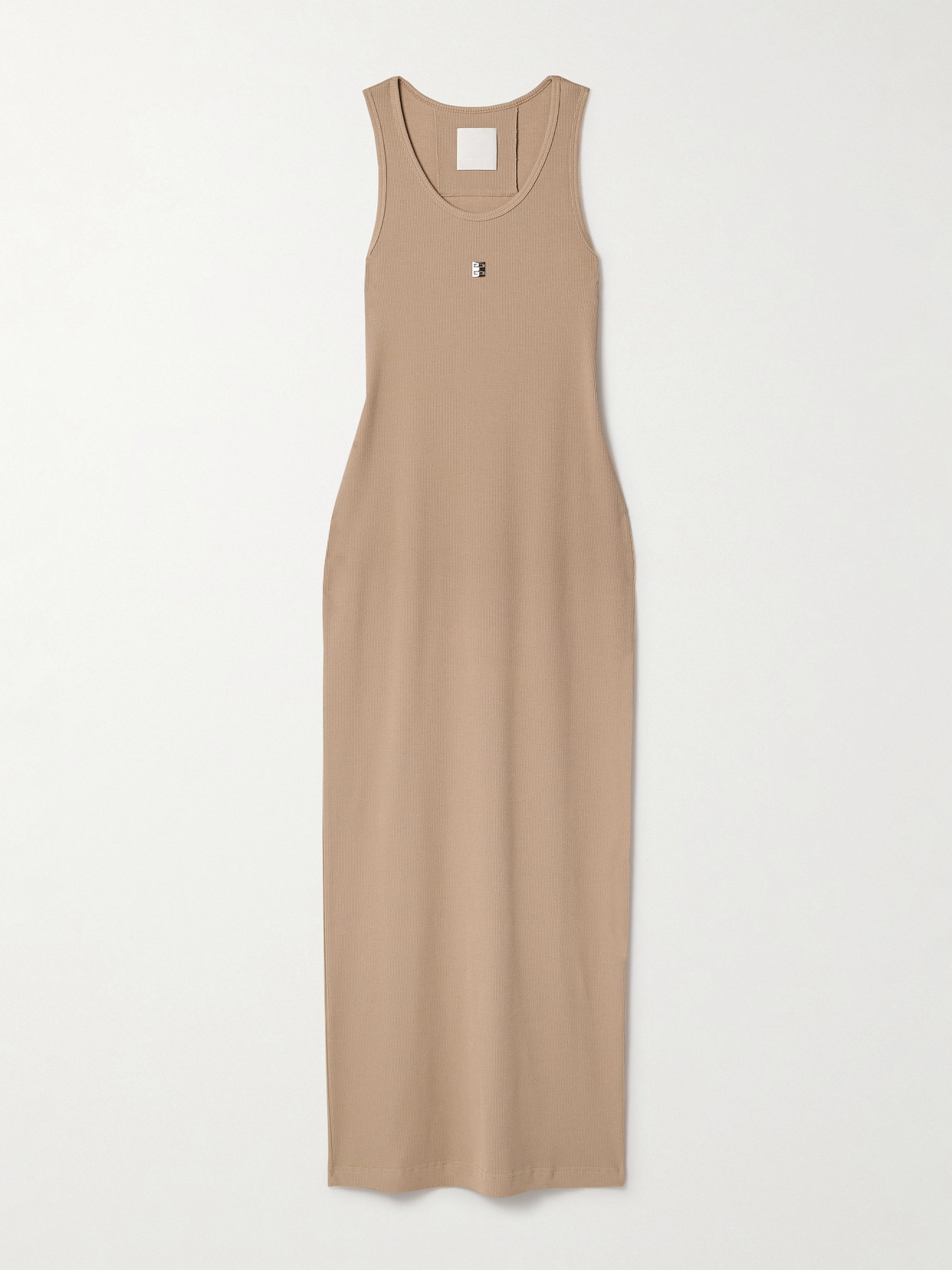 Givenchy Embellished Ribbed Stretch-cotton Midi Dress In Neutrals