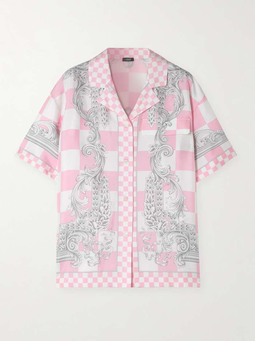 Versace Printed Silk-satin Twill Shirt